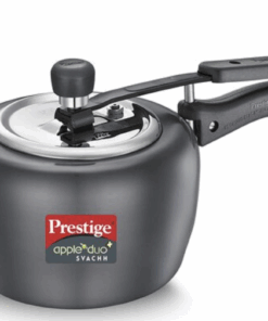 Prestige Apple Duo Plus Hard Anodised Spillage Control Pressure Cooker 2 L (Black)